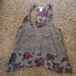 No Boundaries Lace & Floral Tank
